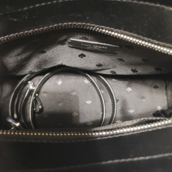 Rare!! NWOT!!Kate Spade Black, Blue and White Cameron Soiree Dotted Satchel - Picture 5 of 6